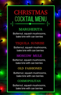 Black List-based Christmas Cocktail Menu Template Tabloid