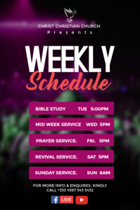 Weekley Service Templete Weekly service schedule Template | PosterMyWall