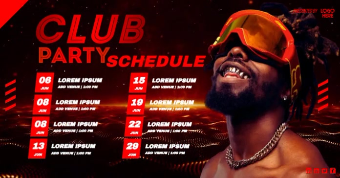 Plantilla de Club Party Schedule | PosterMyWall