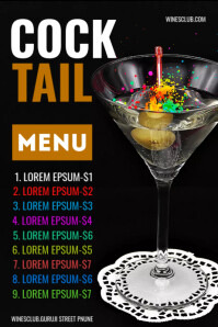 Black List-based Cocktail Menu Poster Affiche template