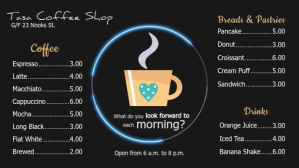 Black List-based Coffee Shop Menu Digital Digital Display (16:9) template