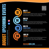 Black List-based Colorful August Upcoming Event Instagram Post Instagram-bericht template