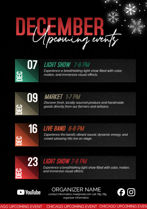 Black List-based December Christmas Color Upcoming Event A4 template