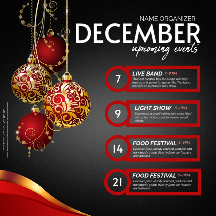 Modèle December Event Schedule | PosterMyWall