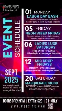 Black Event Schedule Instagram-verhaal Template