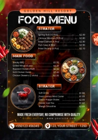 Black List-based Food Menu A4 template