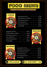 Black List-based Food Menu A4 template