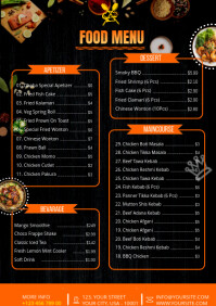 Black List-based Food Menu A4 template