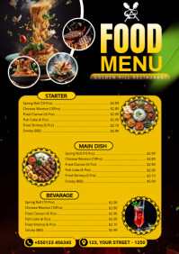 Black List-based Food Menu A4 template