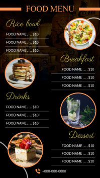 Black List-based Food Menu Digital Display template