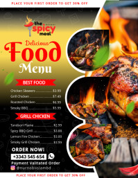 Black List-based Food Menu Flyer (us Letter) template
