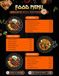Black List-based Food Menu Flyer (us Letter) template