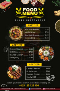 Black List-based Food Menu Poster template