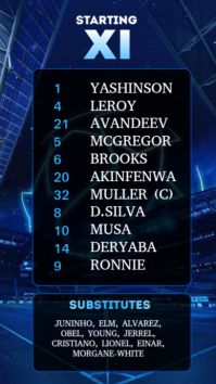 Black List-based Football Soccer Team Squad Starting Line-up Lineup Instagram Video Instagram Story template