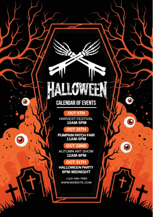 Black List-based Halloween Event Schedule A4 template