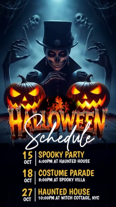 Black List-based Halloween Event Schedule Instagram Story template