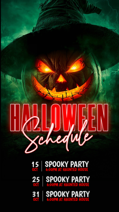 Black List-based Halloween Event Schedule Instagram Story template