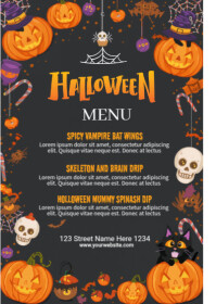 Black List-based Halloween Menu Template A6