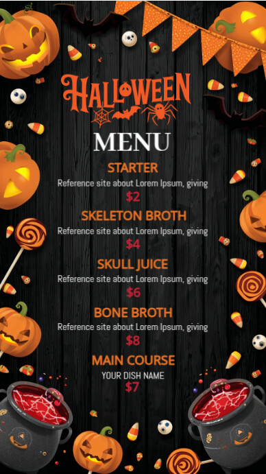 Black List-based Halloween Menu Template Instagram Story Instagram-verhaal