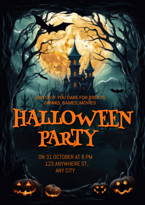 Black List-based Halloween Party A4 Template | PosterMyWall