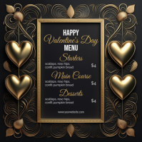 Black List-based Happy Valentine's Day Menu Instagram Post template