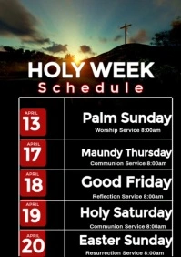 Black List-based Holy Week Schedule Video  A5 template