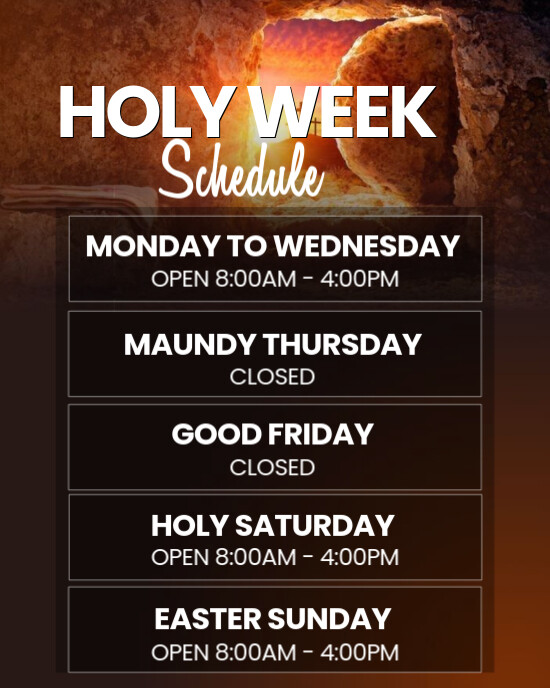 Black List-based Holy Week Store Schedule Instagram Portrait template