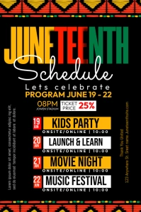 Black List-based Juneteenth Schedule Flyer Po Poster template