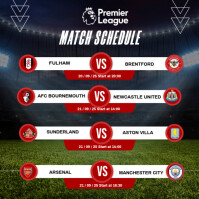Zwart Premier League Match Schedule Pos Instagram Template