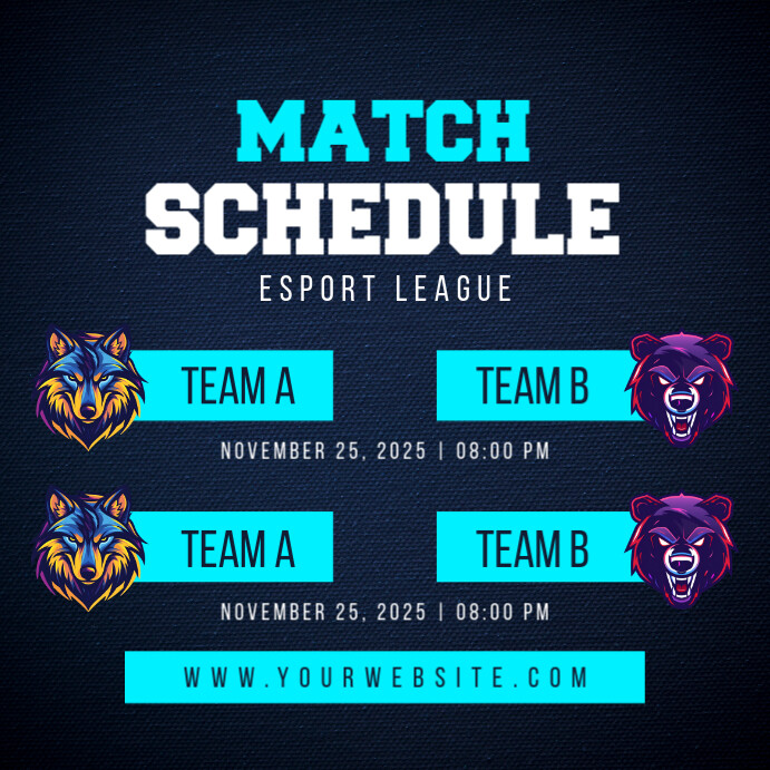 Black List-based Match Schedule Instagram Post template