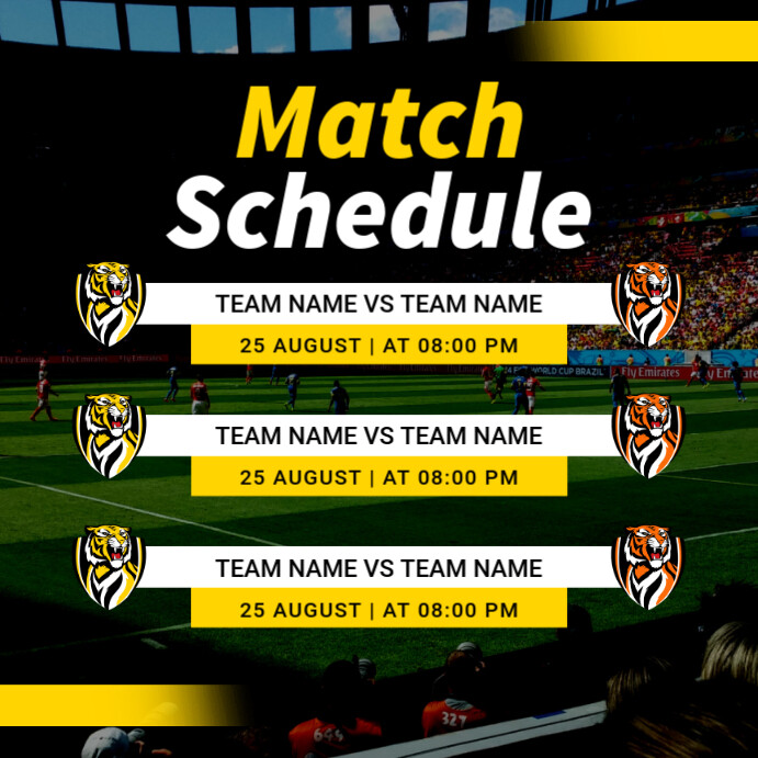 Black List-based Match Schedule Instagram Post template