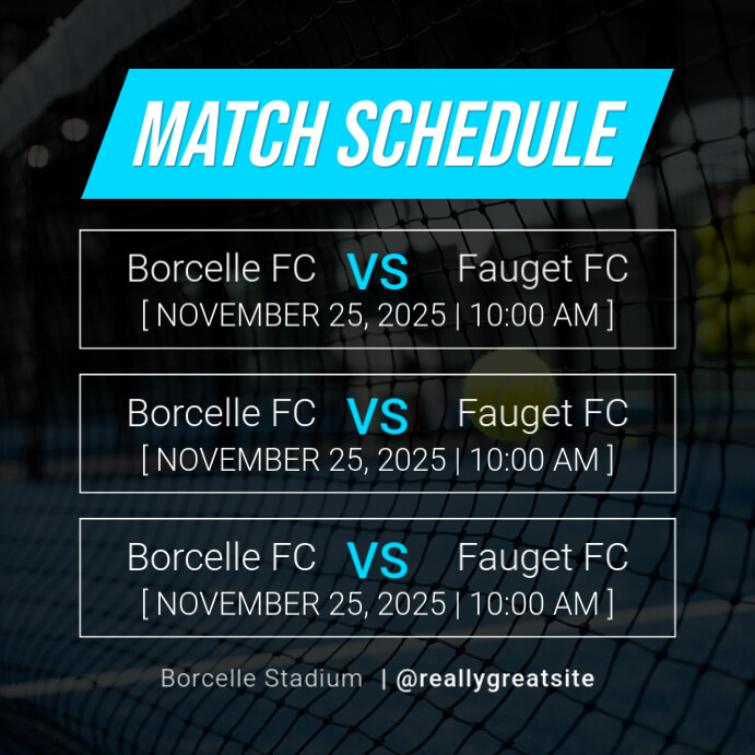 Black List-based Match Schedule Instagram Post Instagram-bericht template