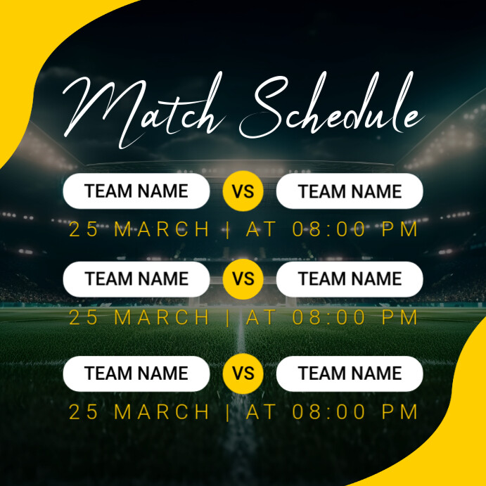 Black List-based Match Schedule Instagram Post template