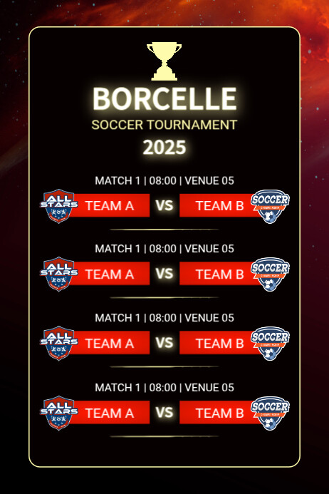 Black List-based Match Schedule Poster template