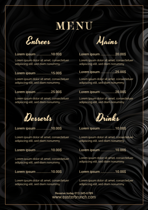 Black List-based Menu  A3 template
