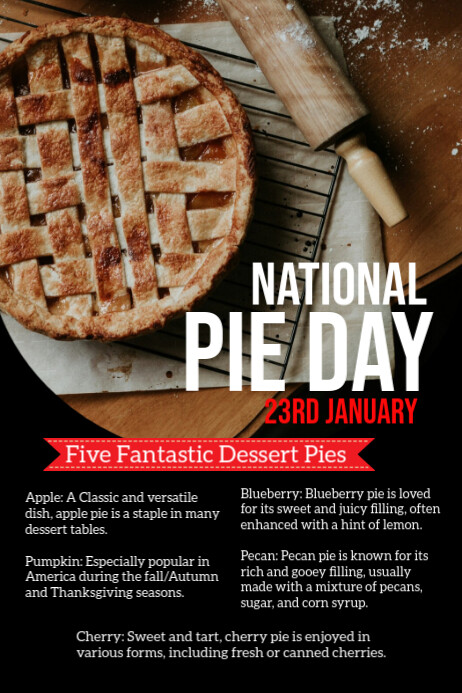 Pie Week Poster Modèle Black List-based National Pie Day Poster | PosterMyWall