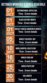 Negro October Events Schedule Instagram-verhaal Template