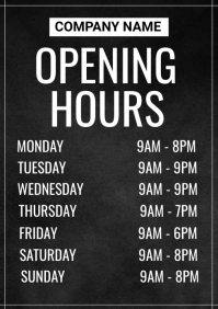 Black List-based Opening Hours A4 template