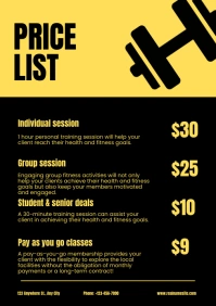 Black List-based Price List A4 template