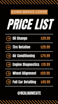 Black List-based Price List Instagram Story template