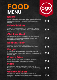 Black List-based Restaurant Food Menu A4 template