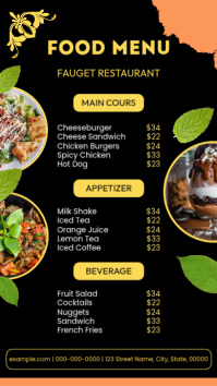 Black List-based Restaurant Menu Digital Display template