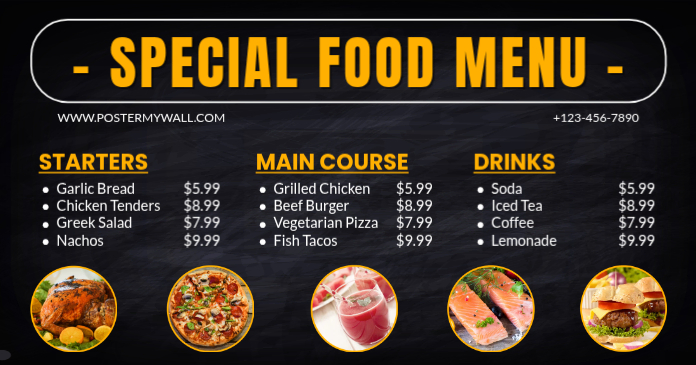 Restaurant Menu Facebook Post Template | PosterMyWall