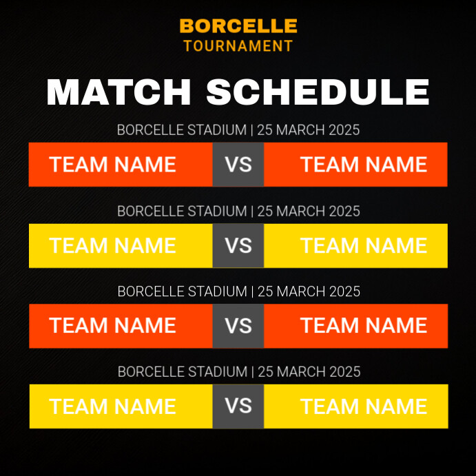 Black List-based Sport Schedule For Team Poster Design Instagram Post ...