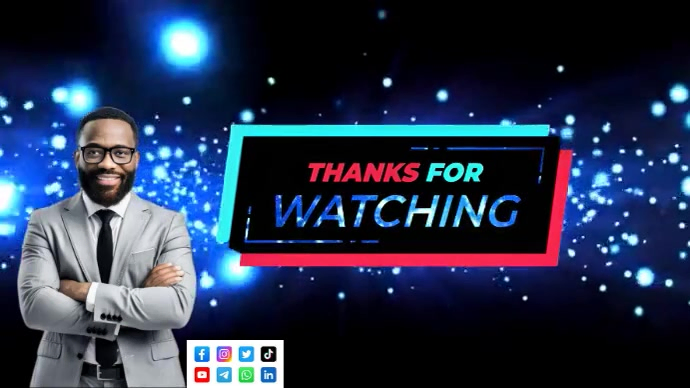Black List-based Thanks For Watching Digital Display (16:9) template
