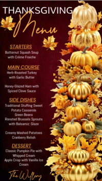Black Thanksgiving Menu Display digitale Template