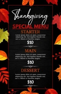 Black List-based Thanksgiving Special Menu Half Page Wide template