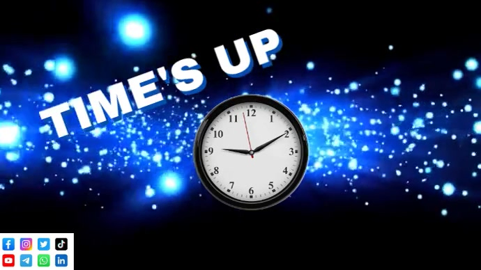 Black List-based Time's Up Digital Display (16:9) template