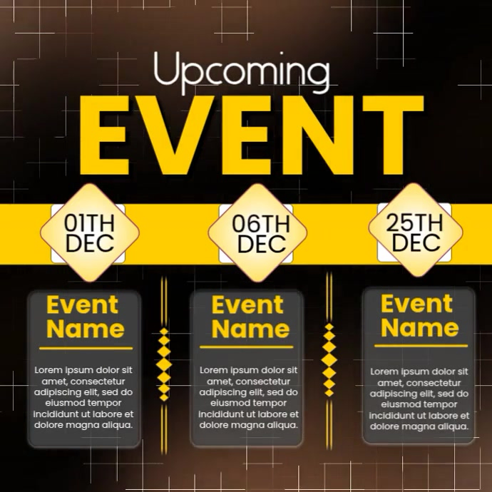 Black List-based Upcoming Event List Instagram Post Template | PosterMyWall