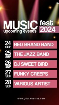 Black List-based Upcoming Events Digital Disp Display digitale (9:16) template